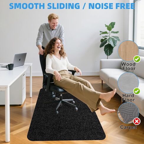Office Chair Mat 35"*55",Desk Chair Mat for Hardwood and Tile Floor,Large Floor Protector Rug,with Mouse Pad 10.5"*8.5",Black in Saudi Arabia