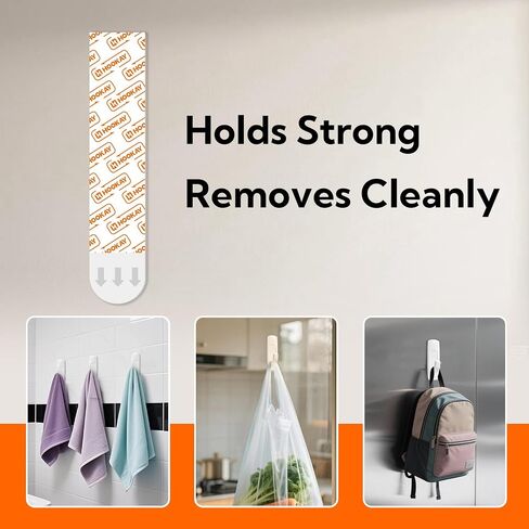 hookay Upgrade Large Refill Adhesive Strips for Indoor Wall Hooks, Damage-Free Hanging, No Tools Removable Adhesive Strips for Large Decor, Living Spaces & Bathroom, 20 White Strips in Saudi Arabia