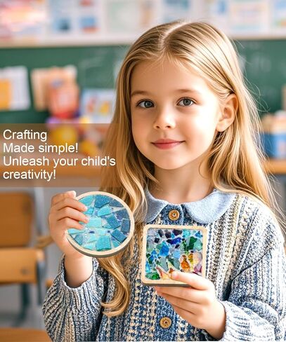 4 مجموعات مجموعات الفسيفساء DIY للبالغين مع الوقايات الخشبية ، والبلاط الفسيفساء ملونة من الفسيفساء ، والبلاط ، والبالغين ، مجموعة كاملة من مصنع توقيع الفسيفساء لهدايا ديكور المنزل (4 ، ألوان قوس قزح) in Kuwait