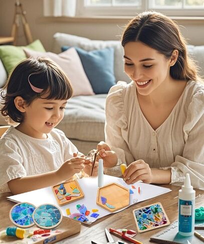 4 مجموعات مجموعات الفسيفساء DIY للبالغين مع الوقايات الخشبية ، والبلاط الفسيفساء ملونة من الفسيفساء ، والبلاط ، والبالغين ، مجموعة كاملة من مصنع توقيع الفسيفساء لهدايا ديكور المنزل (4 ، ألوان قوس قزح) in Kuwait