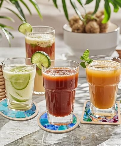 4 مجموعات مجموعات الفسيفساء DIY للبالغين مع الوقايات الخشبية ، والبلاط الفسيفساء ملونة من الفسيفساء ، والبلاط ، والبالغين ، مجموعة كاملة من مصنع توقيع الفسيفساء لهدايا ديكور المنزل (4 ، ألوان قوس قزح) in Kuwait