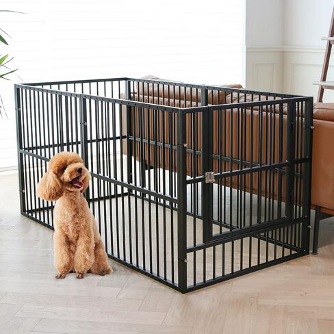 Playpen Dog - 32 "قلم الكلب ، قلم جرو شاق مع الباب ، آمن وقوي ، تجميع سهل للعب الأليف الداخلي/الخارجي للحيوانات الأليفة in Kuwait