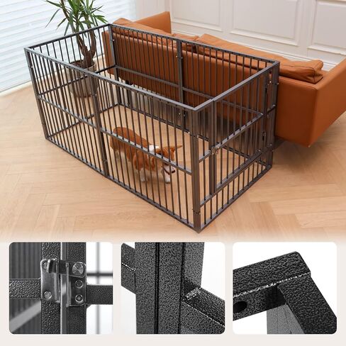 Playpen Dog - 32 "قلم الكلب ، قلم جرو شاق مع الباب ، آمن وقوي ، تجميع سهل للعب الأليف الداخلي/الخارجي للحيوانات الأليفة in Kuwait