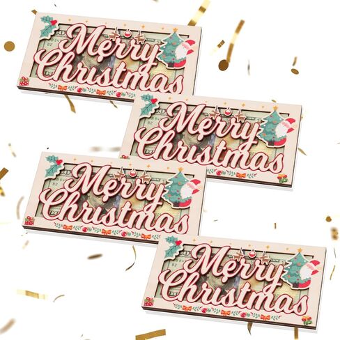 Christmas Money Holder for Cash Gifts 1Pc - Wooden Christmas Money Holders for Cash - Xmas Decor Ornaments Gifts for Kids Women Men Friends Family in Saudi Arabia