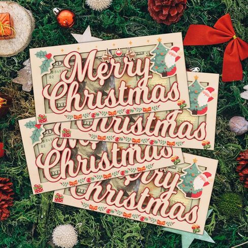Christmas Money Holder for Cash Gifts 1Pc - Wooden Christmas Money Holders for Cash - Xmas Decor Ornaments Gifts for Kids Women Men Friends Family in Saudi Arabia