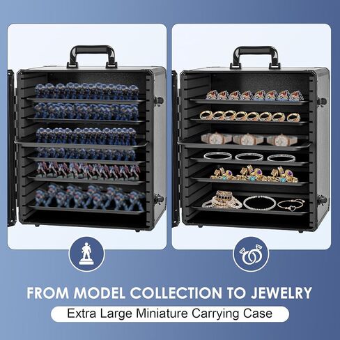 Super Large Size Miniature case: 16.1"x12.6"x18.1" 40k Carrying case with 6 Magnetic Trays, Aluminum Alloy Transport Display Box for Army Travel Wargaming Figures in Saudi Arabia
