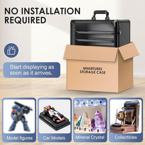 Super Large Size Miniature case: 16.1"x12.6"x18.1" 40k Carrying case with 6 Magnetic Trays, Aluminum Alloy Transport Display Box for Army Travel Wargaming Figures in Saudi Arabia