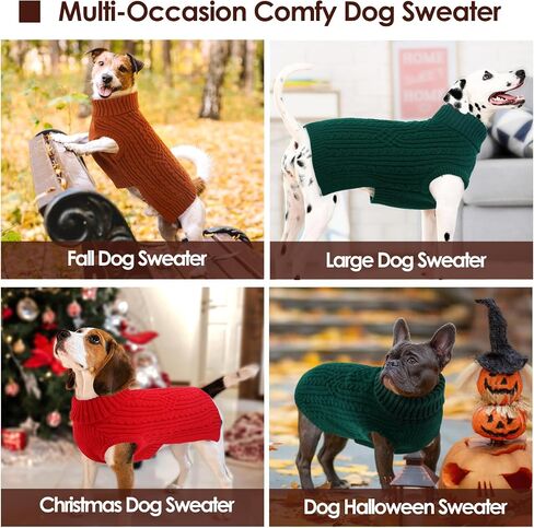 AOFITEE Dog Sweater, Medium Dog Sweater Girl Boy, Soft Turtleneck Pet Pullover for Winter Fall, Red Dogs Sweaters Dog Knitwear for Jack Russell, Mini Dachshund, Boston Terrier, Schnauzer, Brickred M in Saudi Arabia