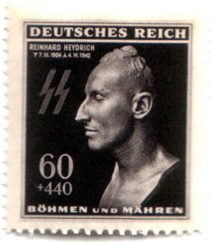 German WWII Nazi MNH Stamp SS Heydrich Death Mask Mnh Pristine Bright Scarce Y in Saudi Arabia