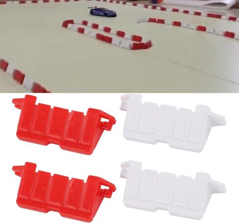 120pcs مجموعة السياج الحقل الانجراف RC ، حواجز طريق بلاستيكية لسيارات RC التدريب المنجد ، 7.2 متر الحدود المسار لعلامات سباق التحكم عن بُعد. in Kuwait