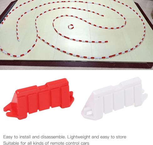 120pcs مجموعة السياج الحقل الانجراف RC ، حواجز طريق بلاستيكية لسيارات RC التدريب المنجد ، 7.2 متر الحدود المسار لعلامات سباق التحكم عن بُعد. in Kuwait