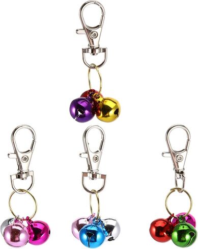 4pcs Cat Pendant Bells Pet Collar Bells with Crisp Sound Stylish Design for Cat Training Random Color in Saudi Arabia