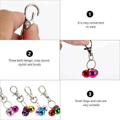 4pcs Cat Pendant Bells Pet Collar Bells with Crisp Sound Stylish Design for Cat Training Random Color in Saudi Arabia