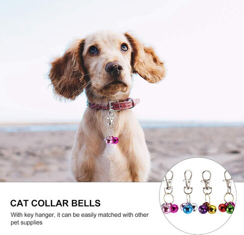 4pcs Cat Pendant Bells Pet Collar Bells with Crisp Sound Stylish Design for Cat Training Random Color in Saudi Arabia
