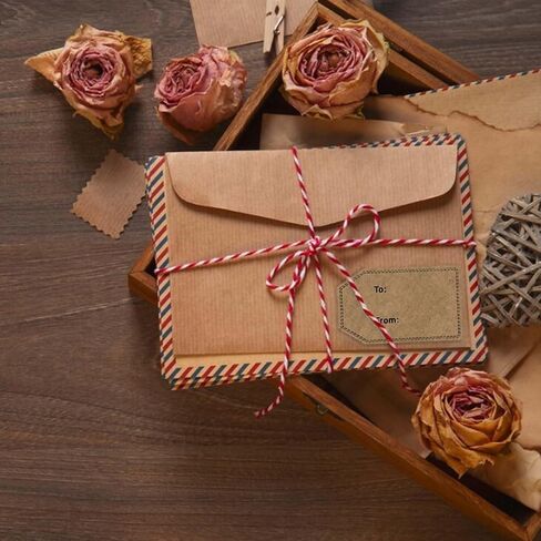 300Pcs/Roll Natural Brown Gift Tag Stickers, Present Labels Name Tag Label Stickers for Weddings Present Gift Wrapping Cards, Gift Wrap Tags（1.2 x 2 inch ） in Saudi Arabia