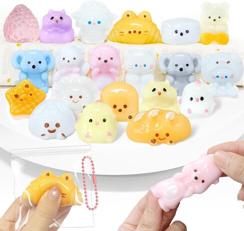 20pc Mochi Taba Squishy Toys Kit, Fidget Toys for Kids 8-12 and Adults,Taba Squishies with Keychain, Mini Mochi Squishy Stress Relief for Party Favors,Classroom, Birthday,Xmas Gifts(Random) in Kuwait