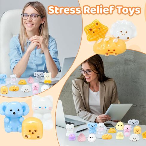 20pc Mochi Taba Squishy Toys Kit, Fidget Toys for Kids 8-12 and Adults,Taba Squishies with Keychain, Mini Mochi Squishy Stress Relief for Party Favors,Classroom, Birthday,Xmas Gifts(Random) in Kuwait