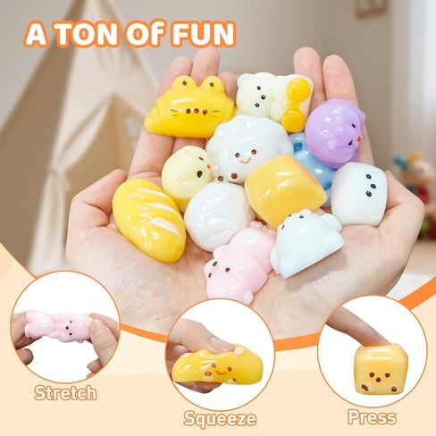 20pc Mochi Taba Squishy Toys Kit, Fidget Toys for Kids 8-12 and Adults,Taba Squishies with Keychain, Mini Mochi Squishy Stress Relief for Party Favors,Classroom, Birthday,Xmas Gifts(Random) in Kuwait