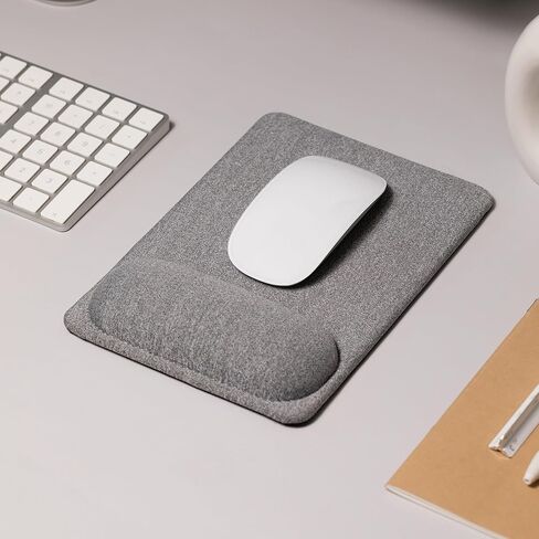 Senseage Compact Mouse Mouse مع دعم المعصم ، وتخفيف الألم ، وقاعدة غير قابلة للانزلاق ، وسطح التتبع المحسّن ، والوزن الخفيف والمحمول ، ومثالي للمكتب ، والمنزل والسفر ، 8.9 × 6.1 في (رمادي) in Kuwait