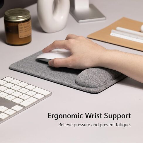 Senseage Compact Mouse Mouse مع دعم المعصم ، وتخفيف الألم ، وقاعدة غير قابلة للانزلاق ، وسطح التتبع المحسّن ، والوزن الخفيف والمحمول ، ومثالي للمكتب ، والمنزل والسفر ، 8.9 × 6.1 في (رمادي) in Kuwait