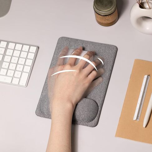 Senseage Compact Mouse Mouse مع دعم المعصم ، وتخفيف الألم ، وقاعدة غير قابلة للانزلاق ، وسطح التتبع المحسّن ، والوزن الخفيف والمحمول ، ومثالي للمكتب ، والمنزل والسفر ، 8.9 × 6.1 في (رمادي) in Kuwait