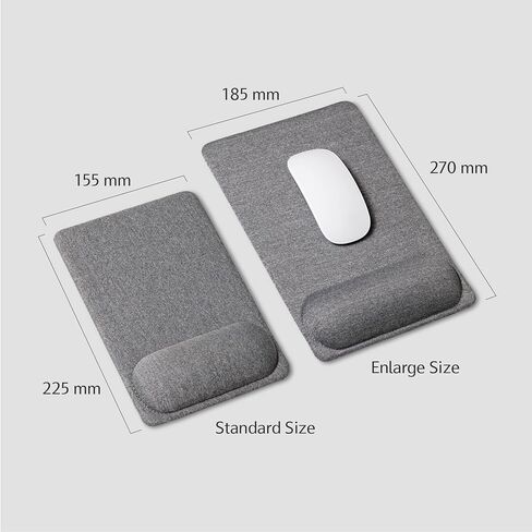 Senseage Compact Mouse Mouse مع دعم المعصم ، وتخفيف الألم ، وقاعدة غير قابلة للانزلاق ، وسطح التتبع المحسّن ، والوزن الخفيف والمحمول ، ومثالي للمكتب ، والمنزل والسفر ، 8.9 × 6.1 في (رمادي) in Kuwait