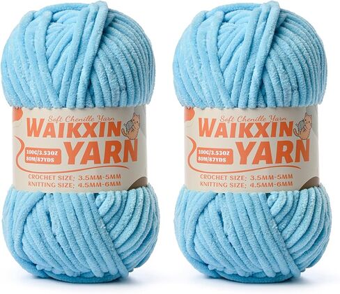（2 Orange） 2 Pack Super Soft Fuzzy Chenille Chunky Yarn for Crocheting, 200g (175yds) Fluffy Velvet Yarn for Hand Knitting Baby Blankets Weaving Craft in Kuwait