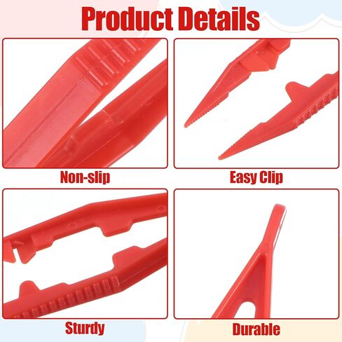 24pcs ملاقط بلاستيكي ، 4.09 بوصة ملاقط مملوءة للأطفال البالغين الديكور المشاريع المصنوعة يدويًا لصنع المجوهرات المصنوعة يدويًا للاستخدام المدرسي في الفصل الدراسي (6 ألوان) in Kuwait