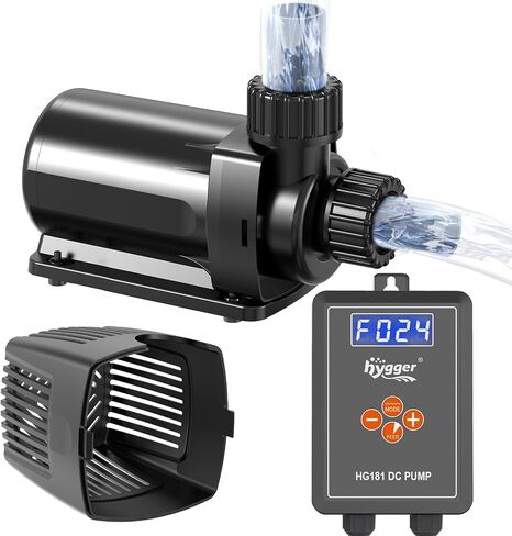 HYGGER 24V DC مضخة مياه مائية قابلة للتعديل قابلة للتعديل ، مضخة عودة هادئة 30 ديسيبل ، التحكم في التدفق 10 سرعات ، حماية جافة مضادة للمشفة لنافورات المياه المالحة في المياه العذبة (28W ، 800GPH/3000 LPH) in Kuwait