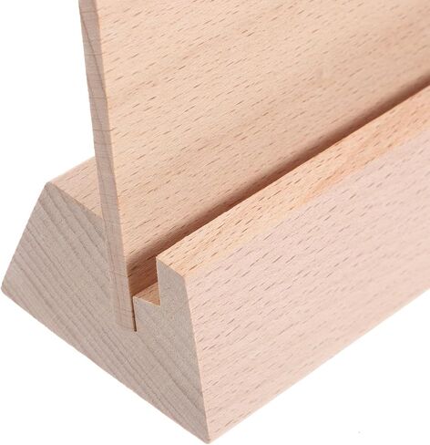 Uonlytech Creative Wooden Base Calendar Holder Rustic Tabletop Card Stand for Wedding Decor Business Cards and Photos Elegant Display with Stable Base and Wide Slot for Various Occasions in Saudi Arabia
