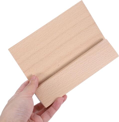 Uonlytech Creative Wooden Base Calendar Holder Rustic Tabletop Card Stand for Wedding Decor Business Cards and Photos Elegant Display with Stable Base and Wide Slot for Various Occasions in Saudi Arabia