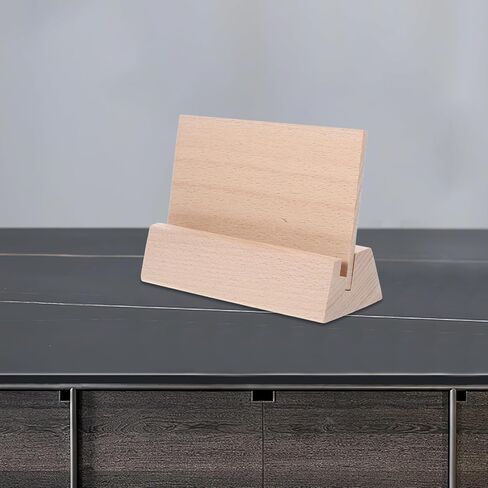 Uonlytech Creative Wooden Base Calendar Holder Rustic Tabletop Card Stand for Wedding Decor Business Cards and Photos Elegant Display with Stable Base and Wide Slot for Various Occasions in Saudi Arabia