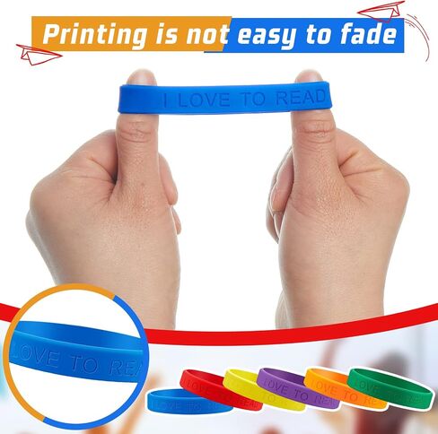 Jutom I Love to Read Rubber Bracelets -Operation Christmas Bulk Items,Colorful Motivational Wristbands for Kids, Classroom Rewards, Library Supplies,Pack of Vital Silicone Wristbands(60 Pcs) in Saudi Arabia