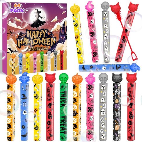 Joice 32pcs هالوين الفقاعات المصغرة للأطفال ، وملصقات الحفلات الفقاعية المصغرة تفضل ألعاب هدايا هدايا ذات طابع هالوين لخدعة أو تعامل مع حقائب المواذي in Kuwait
