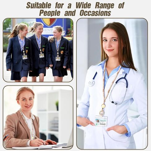 Retractable Lanyard Lanyards for ID Badges and Keys Cute Teacher Lanyard for Women Natural Wood Lanyards with ID Holder in Kuwait