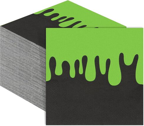100 PCS Ghost Paper Fackins 3 Ply Green Black Dispipable Building Party Party Ford in Kuwait