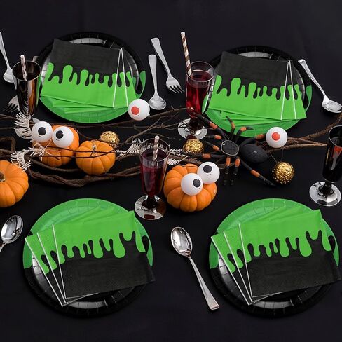100 PCS Ghost Paper Fackins 3 Ply Green Black Dispipable Building Party Party Ford in Kuwait