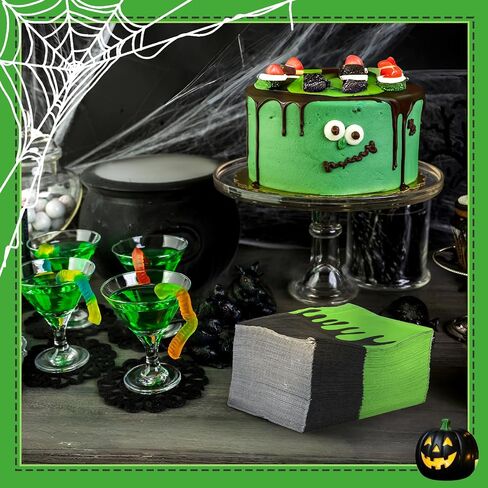 100 PCS Ghost Paper Fackins 3 Ply Green Black Dispipable Building Party Party Ford in Kuwait