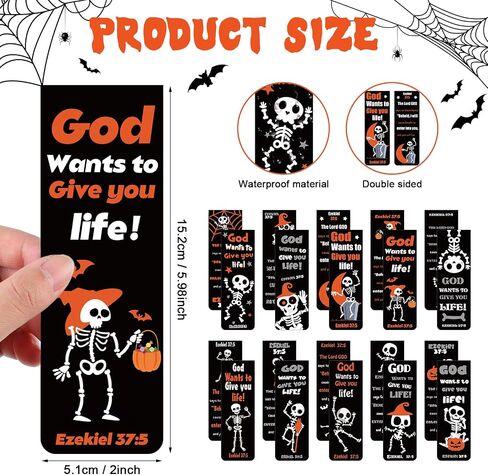 Zhanmai 200 PCS Pumpkin Porkmpks for Kids Dender Bible Asses Christian Halloween Ponclarks Bulk Halloween Pubkin Partmarkers with Ribbon for Sunday School Supplies in Kuwait