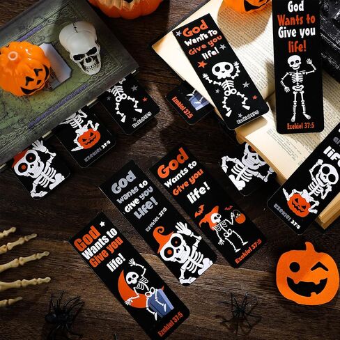 Zhanmai 200 PCS Pumpkin Porkmpks for Kids Dender Bible Asses Christian Halloween Ponclarks Bulk Halloween Pubkin Partmarkers with Ribbon for Sunday School Supplies in Kuwait