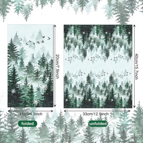 40Pcs Natural Scenery Paper Napkins - Watercolor Disposable Luncheon Dinner Napkins with Mountain, Lake, Forest & Bird Designs, 4.3 x 7.9 Inch for Wedding,Birthday,Holiday,Baby Shower,Bridal Shower in Saudi Arabia