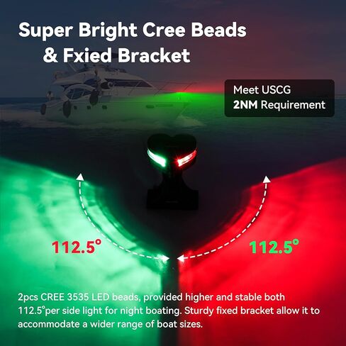 12-24 فولت LED أضواء الملاحة قارب IP67 أضواء القوس مقاوم للماء للقوارب Led USCG 2NM أضواء الملاحة البحرية in Kuwait
