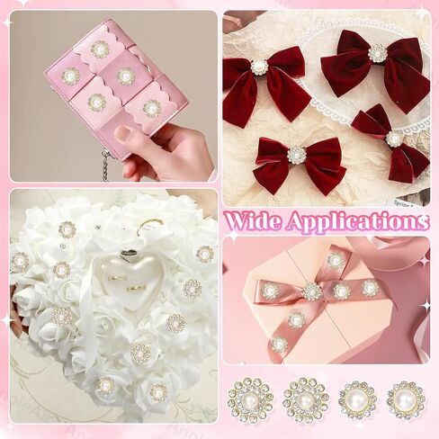 160 PCS Gems Pearls for Crafting, White Pearls Sew on Rhinestones, Crystal Glass with Metal Base Pearls Claw Flatback Rhinestones, 12MM 14MM Bedazzling for Clothes Shoes Hats Bags & Sewing Accessories in Kuwait