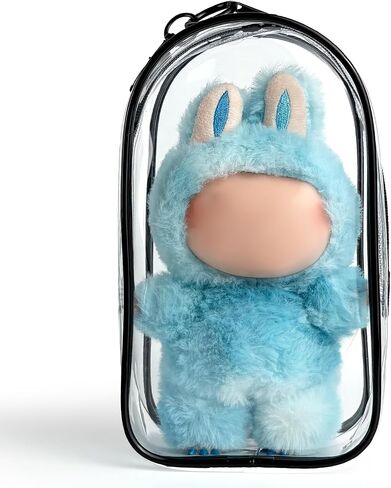 حالة واقية لـ 6.7 '' Doll Doll ، حالة عرض معلقة واضحة ، حقيبة تخزين دمية لـ Labubu ، غطاء حالة التخزين الشفاف PVC لأرقام 17 سم ، مثالية للعرض (الأرجواني) in Saudi Arabia