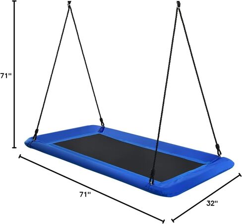 Costzon 700lb عملاق 60 '' منصة الأرجوحة للأطفال والبالغين ، أرجوحة مستطيل داخلي/خارجي مقاوم مع إطار فولاذي متين وأشرطة معلقة للشرفة ، الفناء الخلفي (Camo Green) in Kuwait