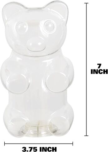 Clear 7 Inch Small Bear Shape Piggy Bank, Plastic Piggy Bank with Twist Cap and Slot for Adults Kids Openable, Reusable Money Saving Box for Birthday in Kuwait