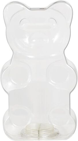 Clear 7 Inch Small Bear Shape Piggy Bank, Plastic Piggy Bank with Twist Cap and Slot for Adults Kids Openable, Reusable Money Saving Box for Birthday in Kuwait