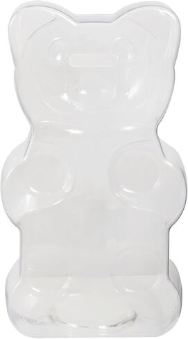 Clear 7 Inch Small Bear Shape Piggy Bank, Plastic Piggy Bank with Twist Cap and Slot for Adults Kids Openable, Reusable Money Saving Box for Birthday in Kuwait