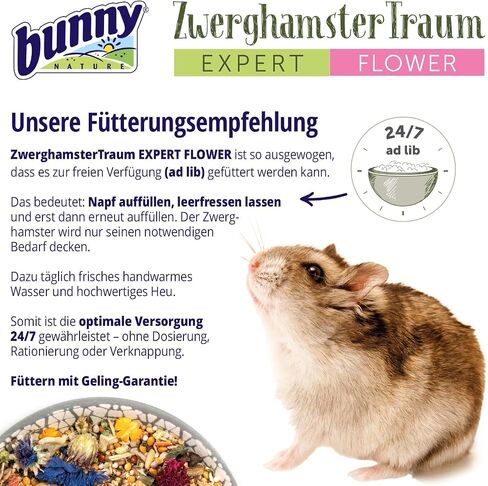 Dwarfhamsterdream خبير زهرة - طبق طبيعية طبيعية مع مزيج خاص من الزهور والحبوب والخضروات وديدان الوجبات - التغذية المتوازنة دون تقييد الكمية - 1.1 رطل in Saudi Arabia