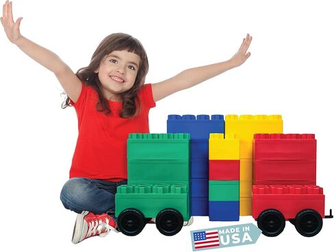 Big Blocks for Kids Ages 4-8 — Indoor & Outdoor Blocks for Kids Games — Large Building Blocks (24 pc with 2 Cars) Big City Set in Saudi Arabia